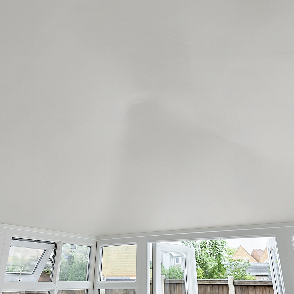 fully transformed conservatory roof with a curved plastered ceiling 