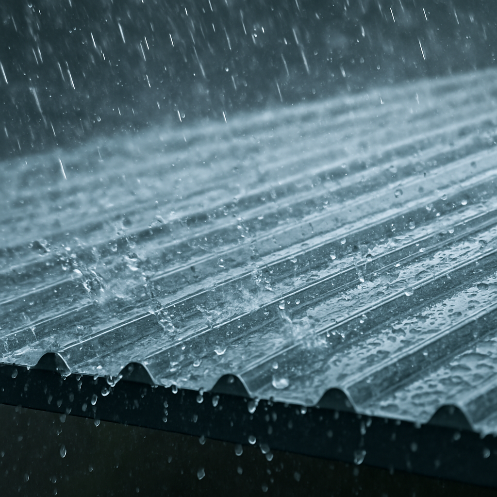 polycarbonate conservatroy roof in heavy rain polycarbonate conservatroy roof in heavy rain
