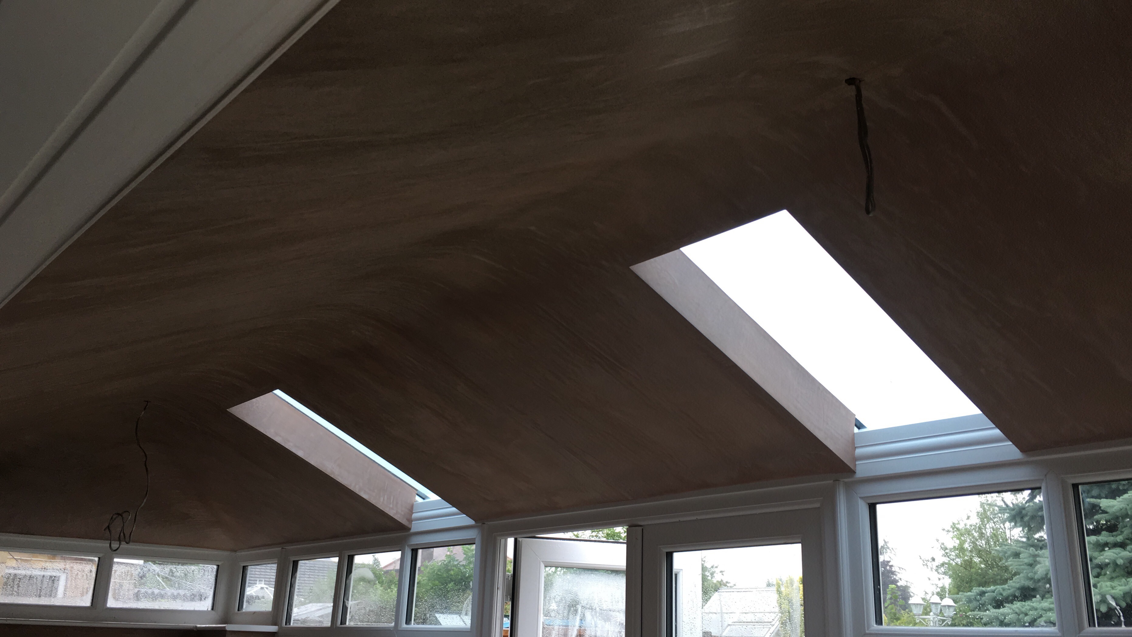 newly insulated and plastered conservatory roof